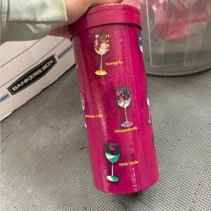 Fuchsia Party Tumbler with Wine Glass Motifs